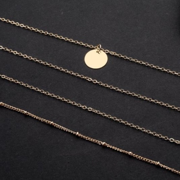 4 for $20 Multi-layered Coin Necklace (Gold) - Picture 4 of 5